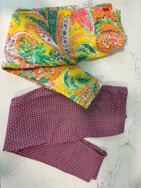 Polo Ralph Lauren Bright Paisley Yellow + Pink Geometric leggings - Set
